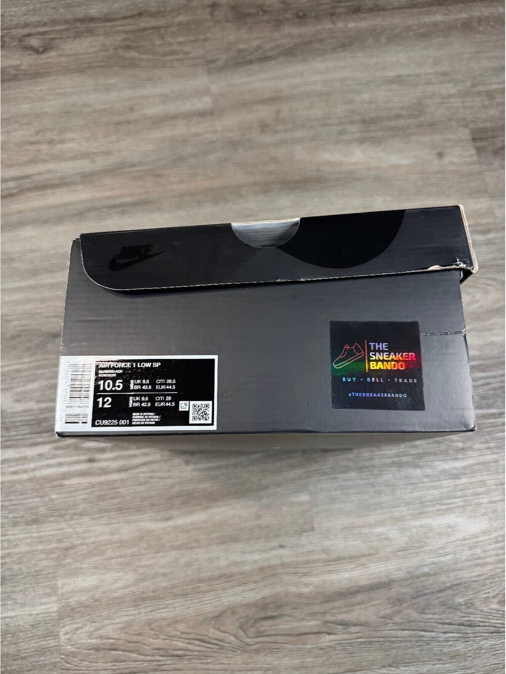 Size 10.5 - Nike Air Force 1 Low Supreme Black - Picture 9 of 9